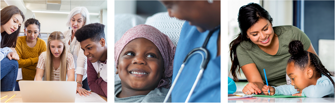 Image of smiling child with nurse